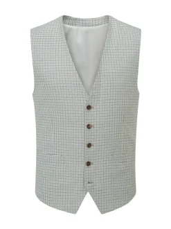 Skopes Grey Skopes Tailored Fit Puppytooth Check Carter Waistcoat