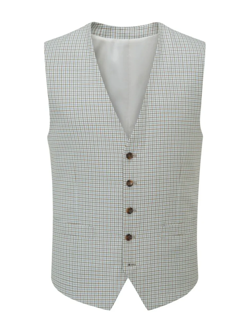 Skopes Grey Skopes Tailored Fit Puppytooth Check Carter Waistcoat