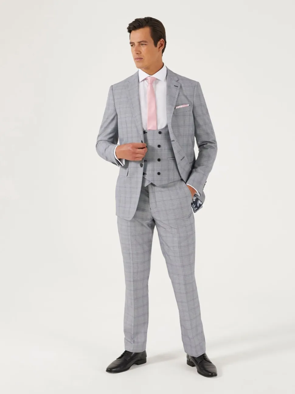 Skopes Grey Slim Fit Anello Check Suit Jacket