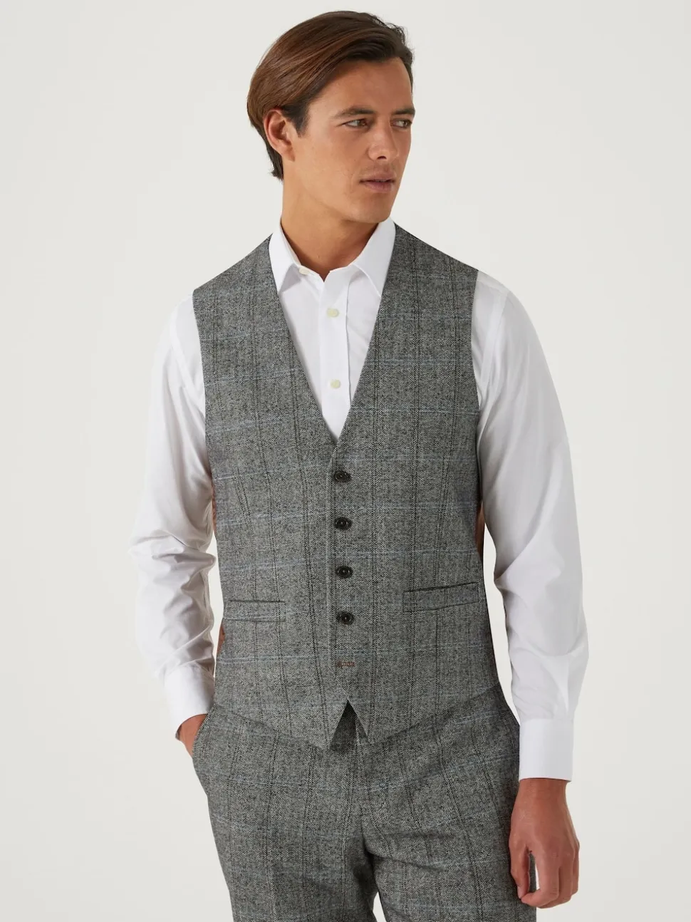 Skopes Grey Tailored Fit Rowan Suit: Waistcoat