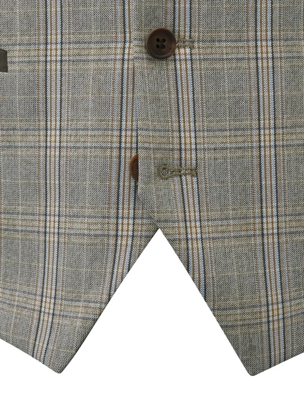 Skopes Grey Tailored Fit Single Breasted Dettori Check Suit Waistcoat