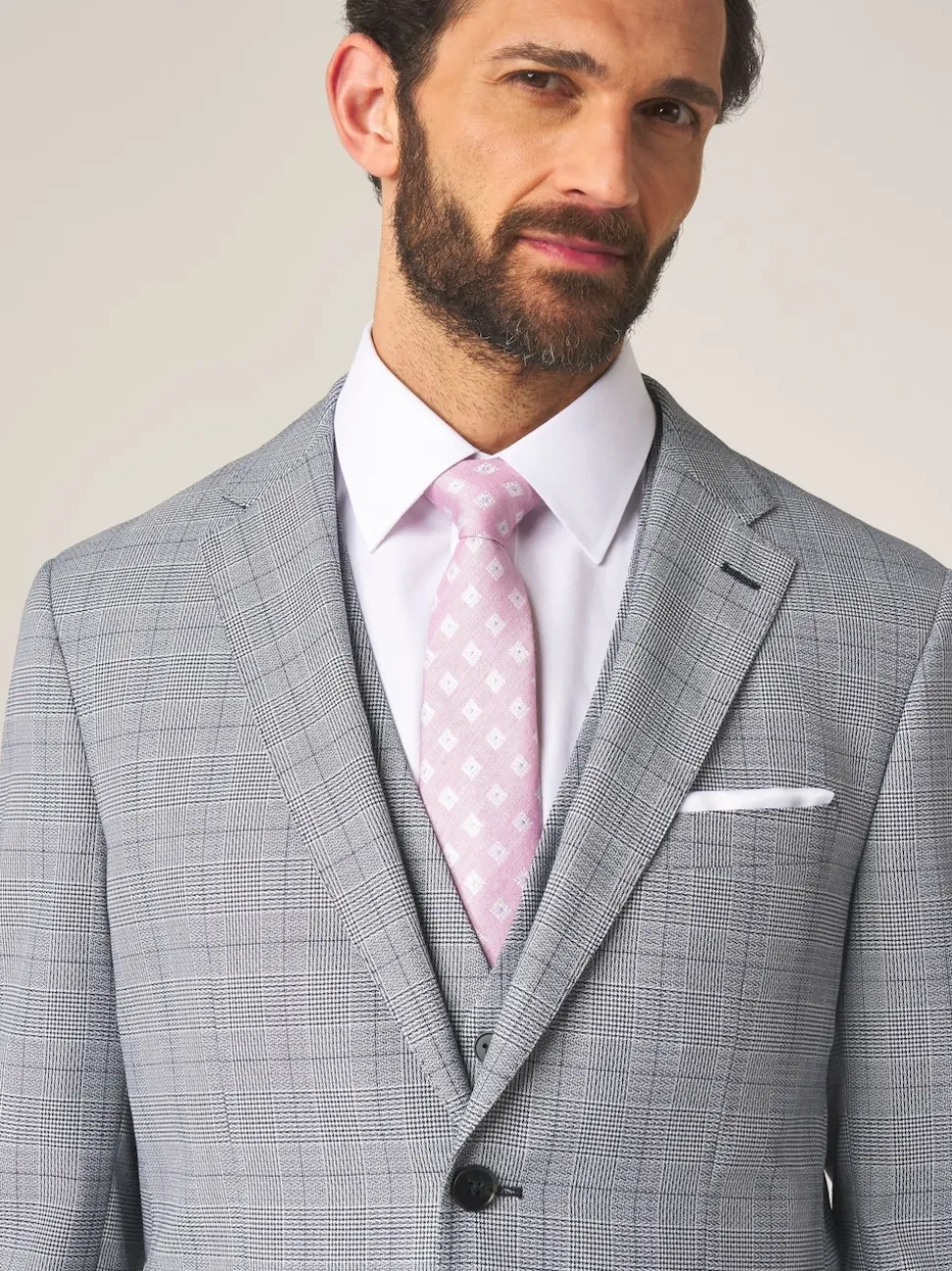 Skopes Grey Tailored Fit Anello Check Suit Jacket