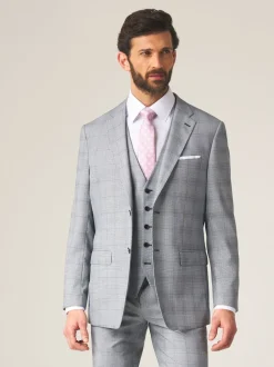 Skopes Grey Tailored Fit Anello Check Suit Jacket