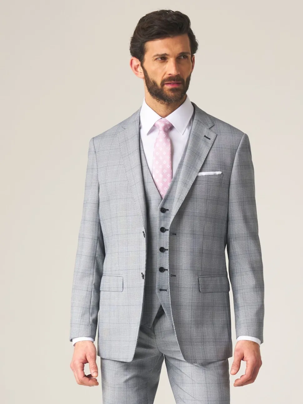 Skopes Grey Tailored Fit Anello Check Suit Jacket