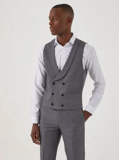Skopes Light Grey Double Breasted Harcourt Single Breasted Tailored Fit Suit Waistcoat