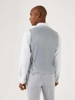 Skopes Light Grey Jude Tweed Tailored Fit Suit Waistcoat
