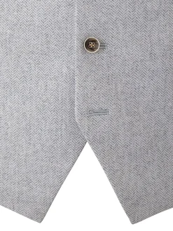 Skopes Light Grey Jude Tweed Tailored Fit Suit Waistcoat
