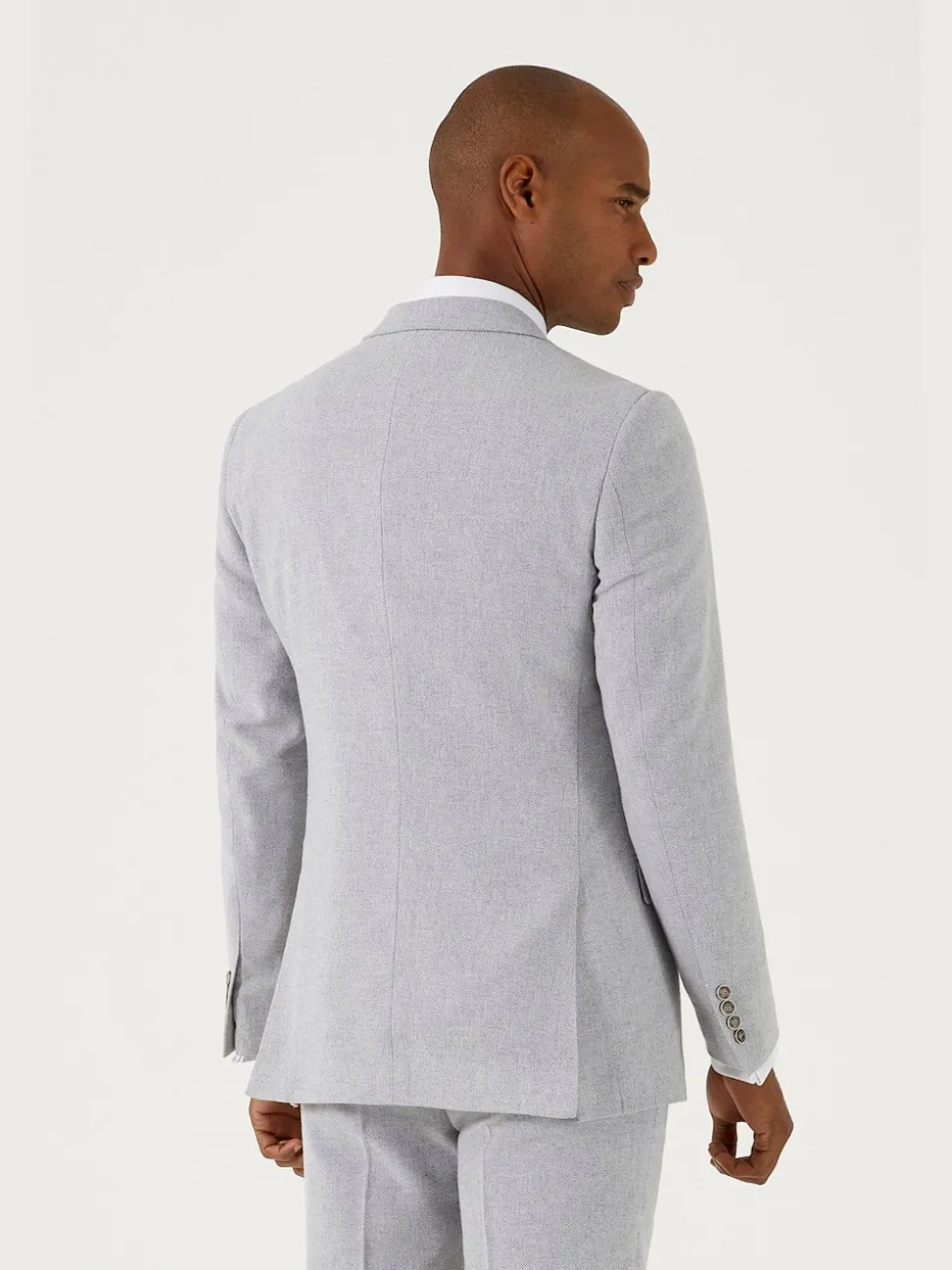 Skopes Light Grey Single Breasted Jude Tweed Tailored Fit Suit Jacket