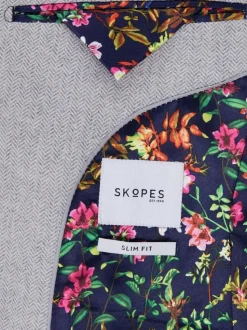 Skopes Light Grey Single Breasted Jude Tweed Tailored Fit Suit Jacket