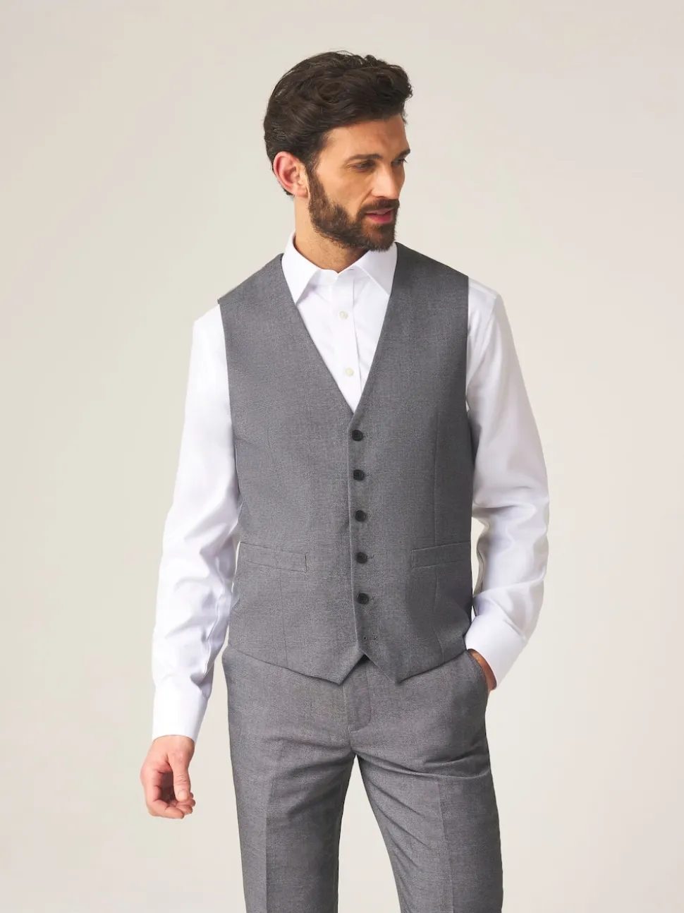 Skopes Light Grey Single Breasted Harcourt Single Breasted Tailored Fit Suit Waistcoat