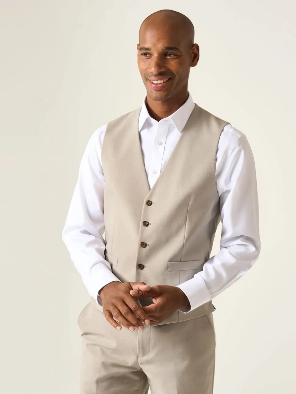 Skopes Natural Tailored Fit Caspian Single Breasted Stretch Look Suit Waistcoat