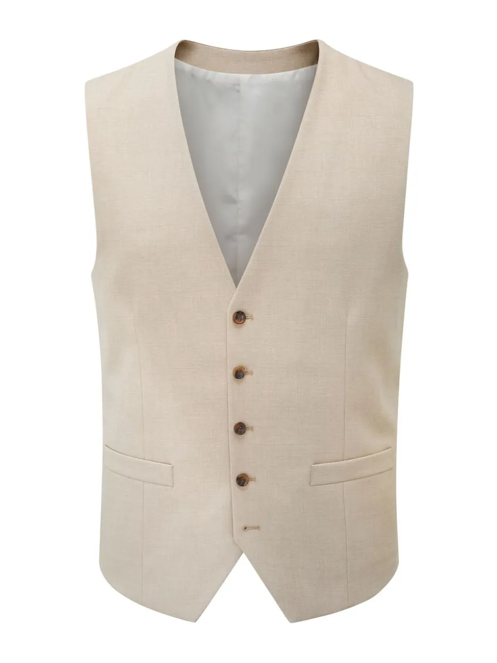 Skopes Natural Tailored Fit Caspian Single Breasted Stretch Look Suit Waistcoat