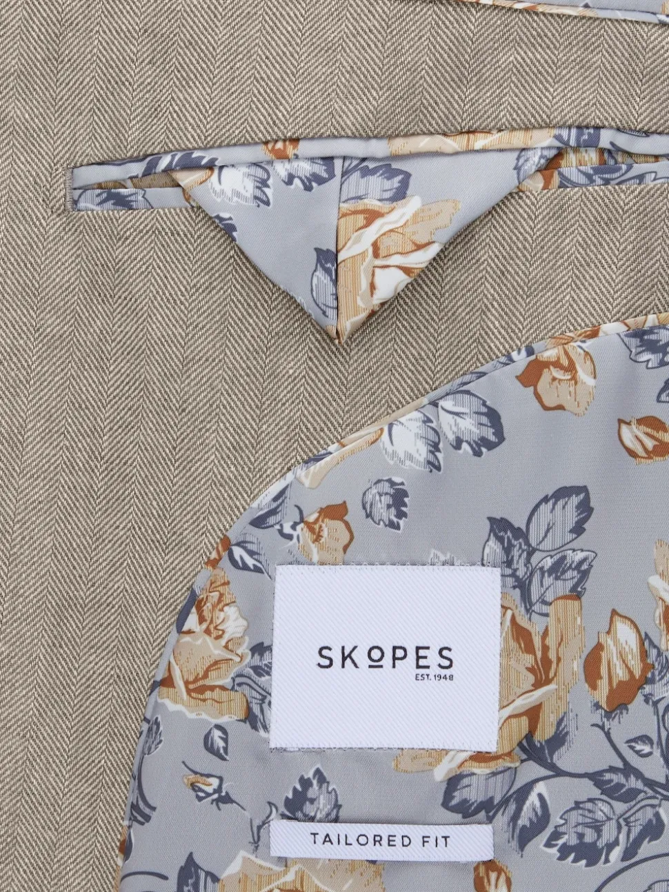 Skopes Natural Tailored Fit Calvados Linen Blend Suit Jacket