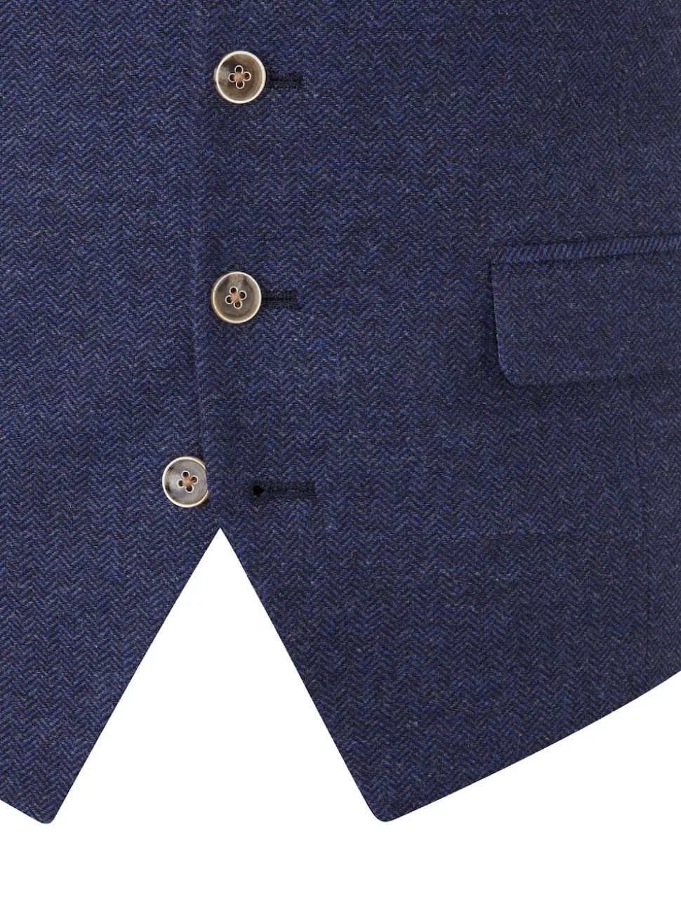 Skopes Navy Blue Jude Tweed Tailored Fit Suit Waistcoat