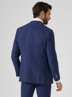 Skopes Navy Blue Single Breasted Jude Tweed Tailored Fit Suit Jacket