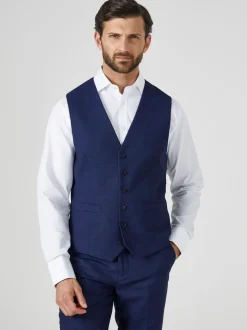 Skopes Navy Blue Single Breasted Harcourt Single Breasted Tailored Fit Suit Waistcoat