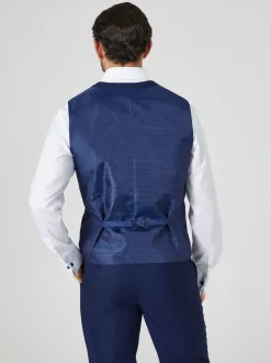 Skopes Navy Blue Single Breasted Harcourt Single Breasted Tailored Fit Suit Waistcoat