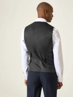 Skopes Navy Blue Single Breasted Wool Rich Darwin Suit Waistcoat