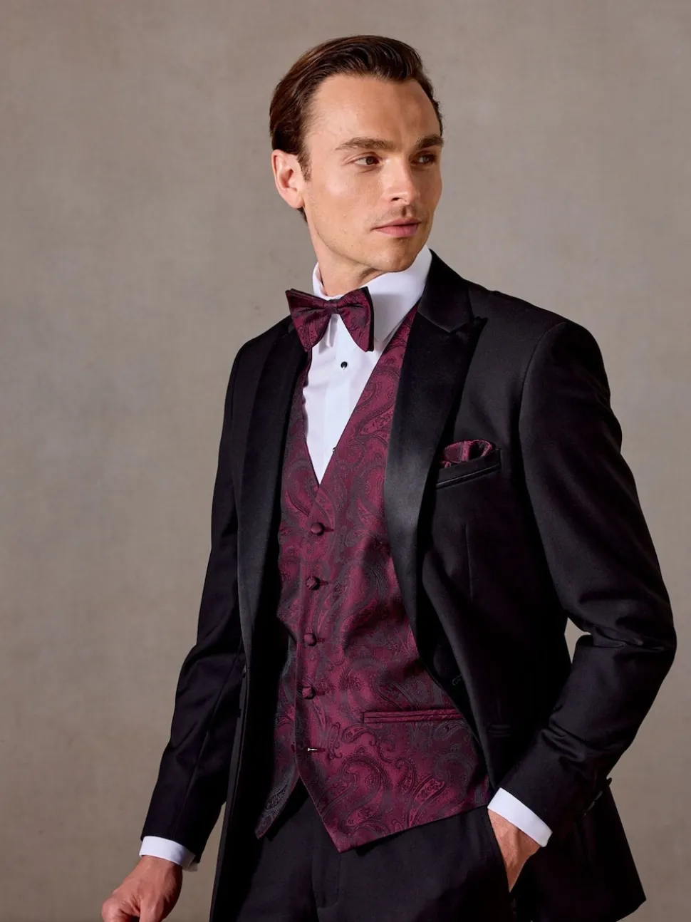 Skopes Red Party Paisley Waistcoat