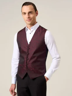 Skopes Red Party Paisley Waistcoat