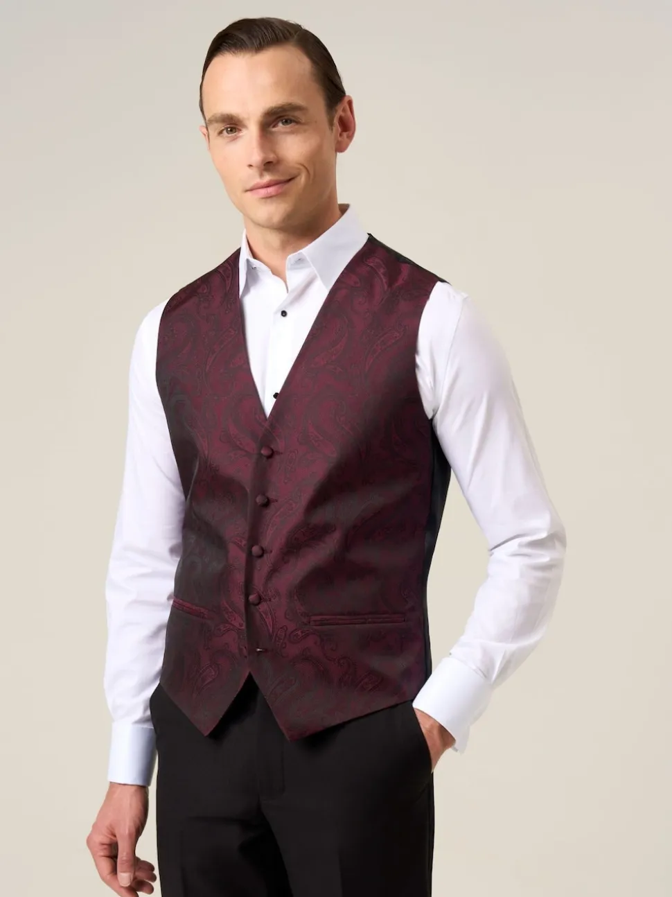 Skopes Red Party Paisley Waistcoat