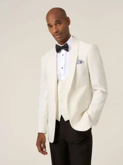 Skopes White Bogart Scoop Suit Waistcoat