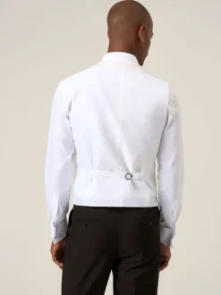 Skopes White Bogart Scoop Suit Waistcoat