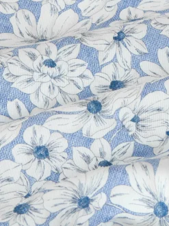 Sky Blue Slim Fit Signature 100% Cotton Floral Print Long Sleeve Shirt