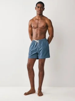 Slate Blue Contrast Stitch Swim Shorts