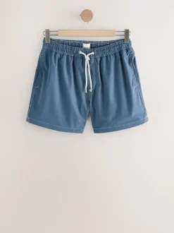 Slate Blue Contrast Stitch Swim Shorts