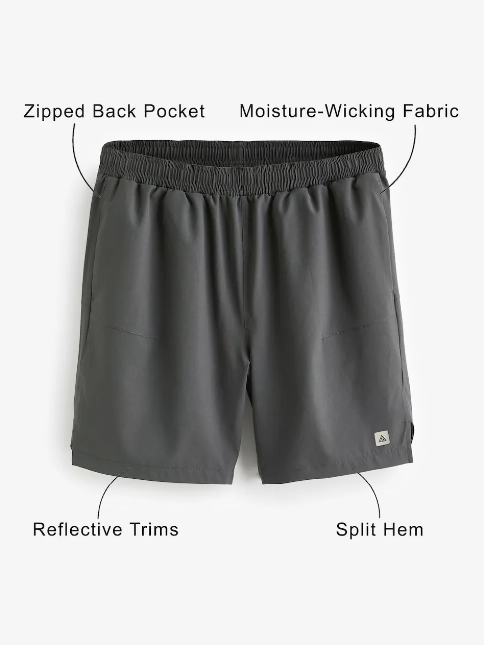Slate Grey 7 Inch Active Gym Sports Shorts
