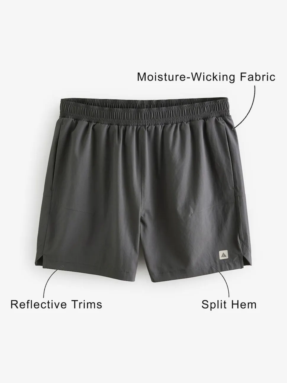 Slate Grey 5 Inch Active Gym Sports Shorts
