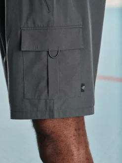Slate Grey Active Cargo Gym Training Shorts