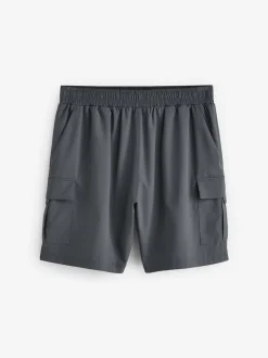 Slate Grey Active Cargo Gym Training Shorts