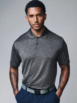 Slate Grey Active Golf Mesh Training Polo Shirt