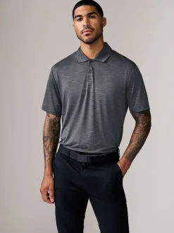 Slate Grey Active Golf Mesh Training Polo Shirt