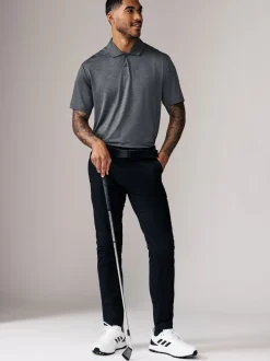 Slate Grey Active Golf Mesh Training Polo Shirt