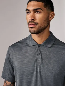 Slate Grey Active Golf Mesh Training Polo Shirt