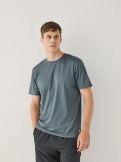 Slate Grey Active Gym Textured Training T-Shirt