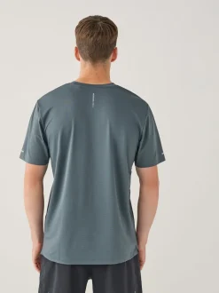 Slate Grey Active Gym Textured Training T-Shirt