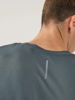 Slate Grey Active Gym Textured Training T-Shirt