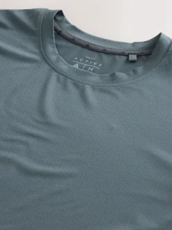 Slate Grey Active Gym Textured Training T-Shirt