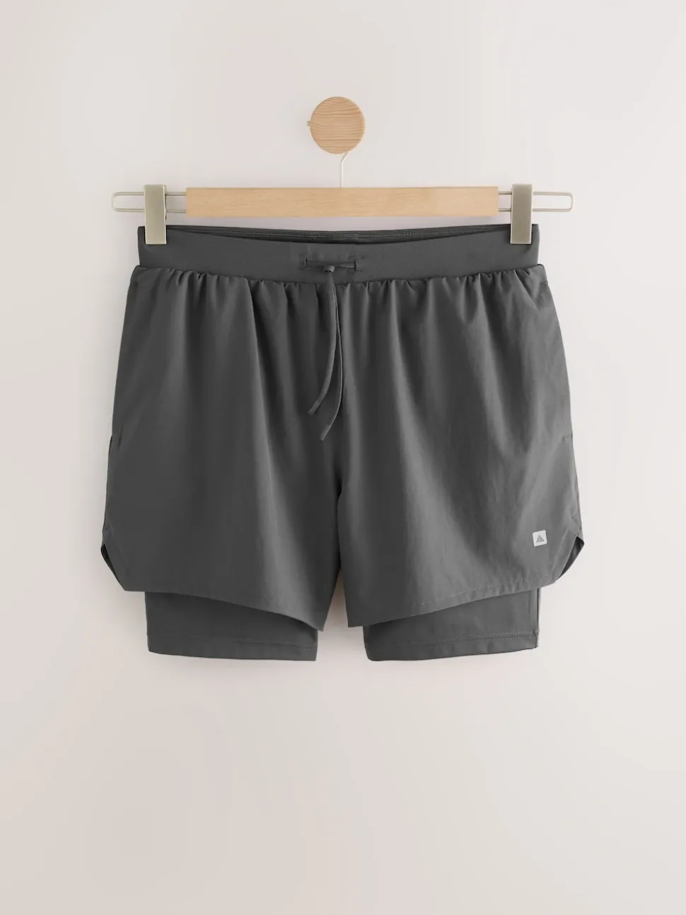 Slate Grey Active 2-In-1 Shorts