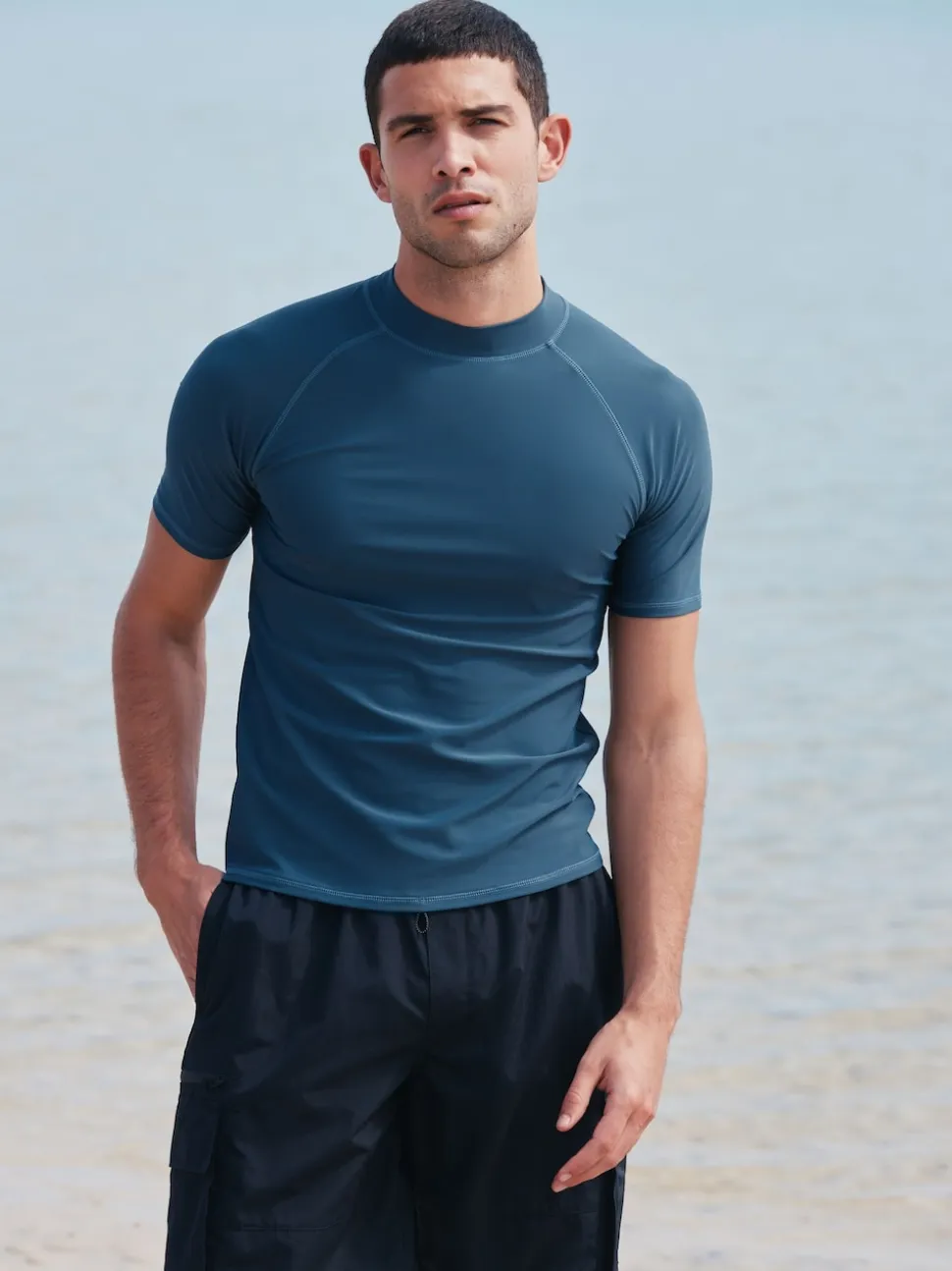 Slate Grey Active Short Sleeve Rash Vest