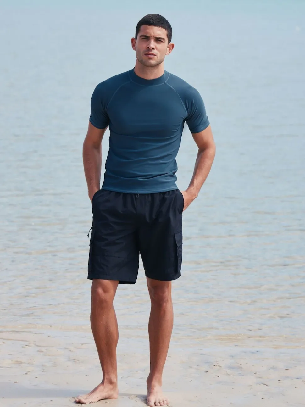 Slate Grey Active Short Sleeve Rash Vest