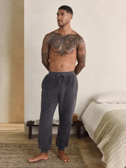 Slate Grey Borg Fleece Cuffed Joggers