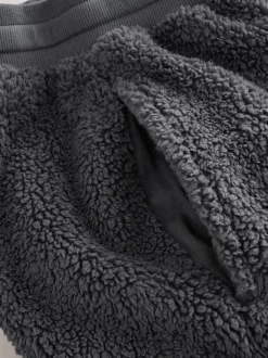Slate Grey Borg Fleece Cuffed Joggers