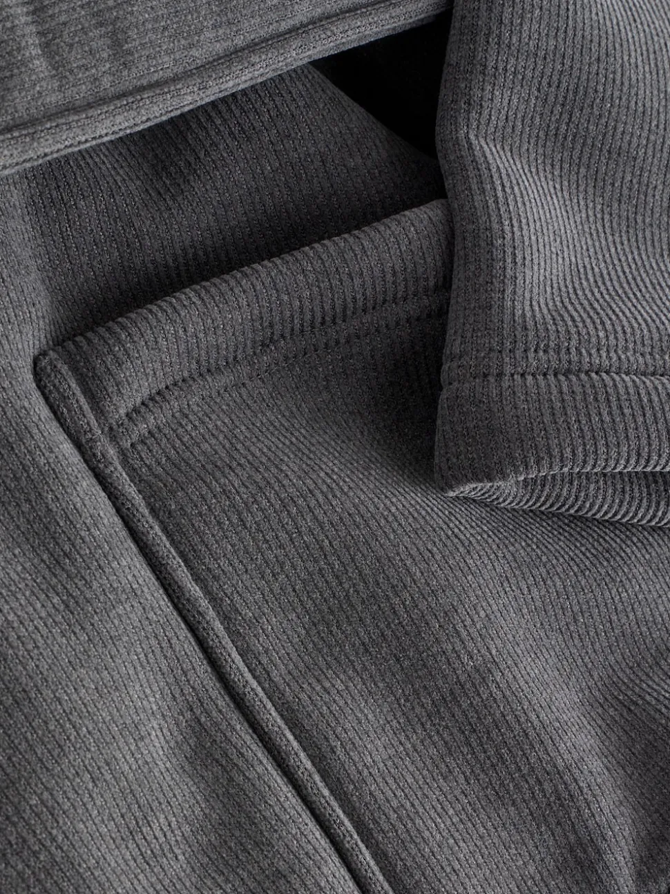 Slate Grey Corded Textured Dressing Gown