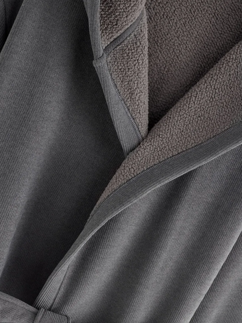 Slate Grey Corded Textured Dressing Gown