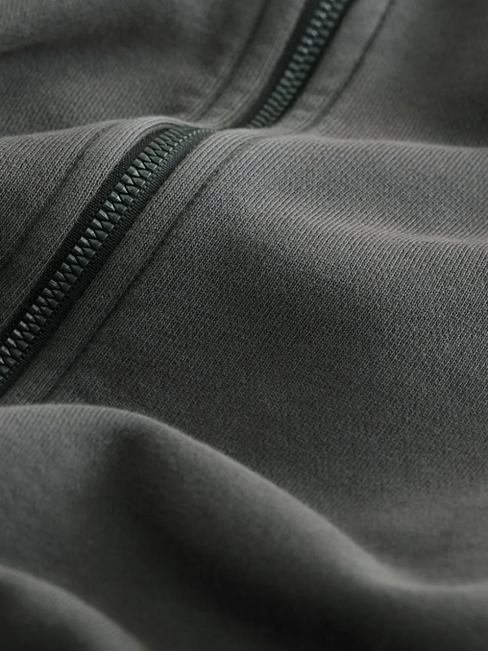 Slate Grey Garment Washed Utility Full Zip Hoodie
